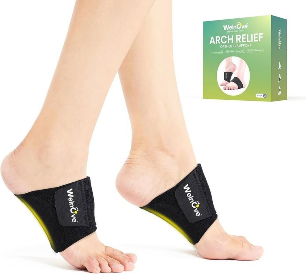Welnove Arch Support Heel Brace Compression Sleeves One Size Men Women New